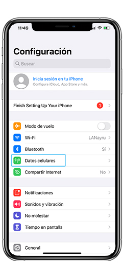 Activa tu eSIM con Apple paso 2: Ve a configuración opción 3