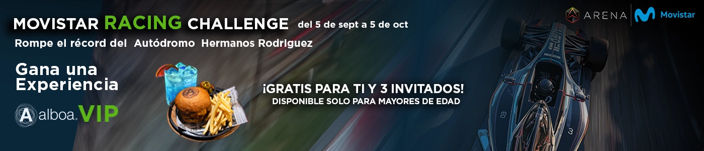 Movistar Racing Challenge: Rompe el récord en el Autódromo Hermanos Rodríguez y gana experiencia AlboaVIP para ti y 3 invitados. Del 5 septiembre al 5 octubre