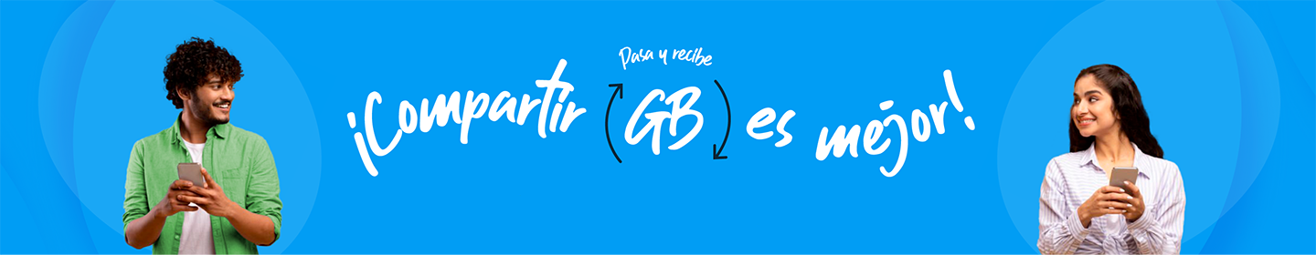 Comparte y recibe GigaBytes en servicios de planes o prepago