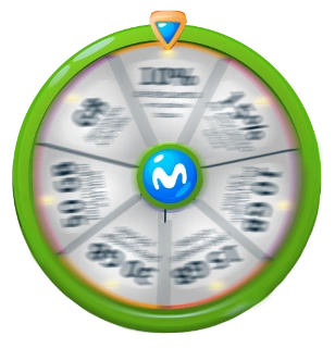 Ilustración de una ruleta de la fortuna, representando los beneficios sorpresa de Club 10