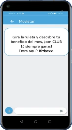 Smartphone mostrando el acceso a la liga de la ruleta de beneficios de Club 10